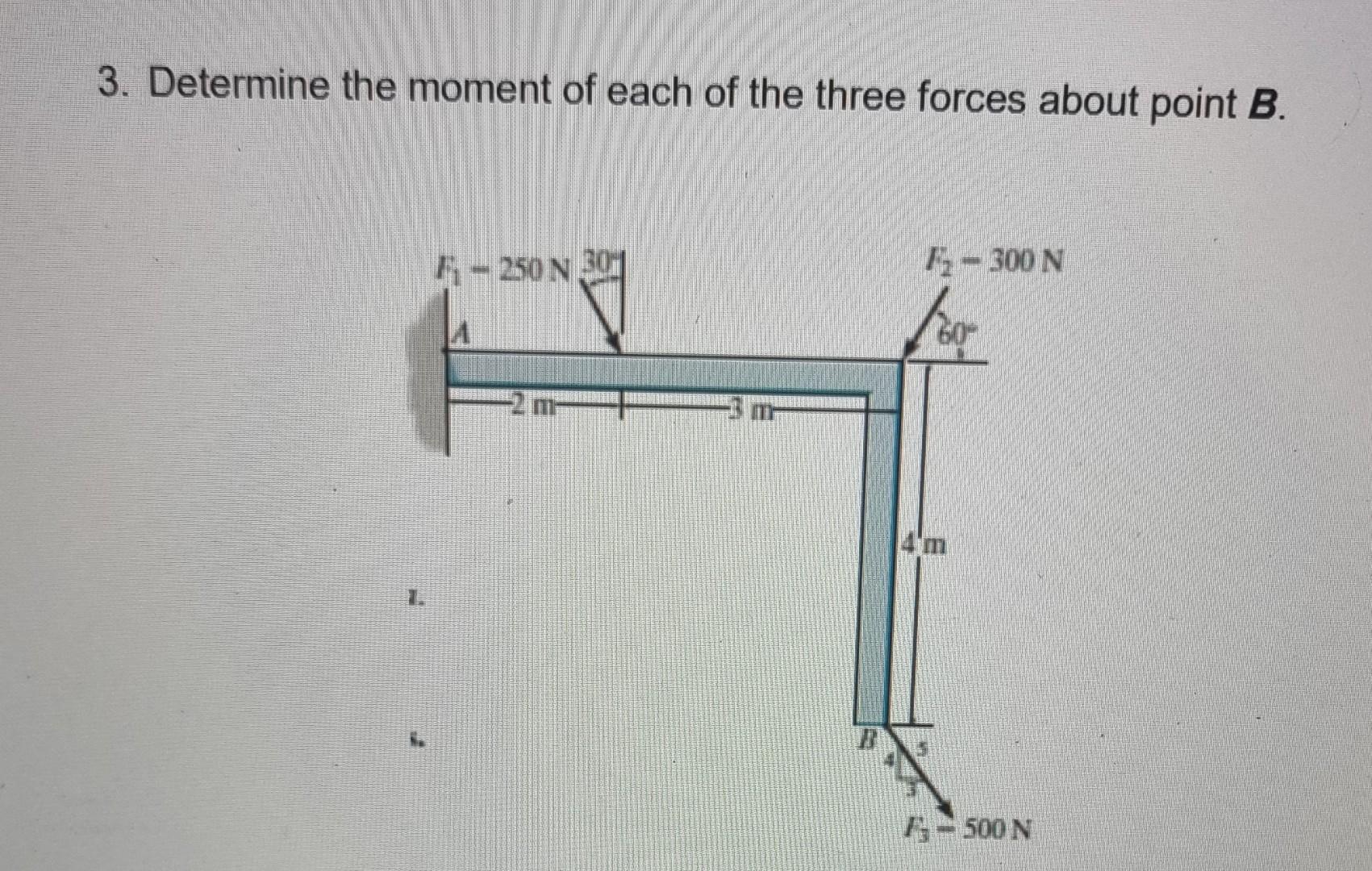 Solved 3. Determine the moment of each of the three forces | Chegg.com