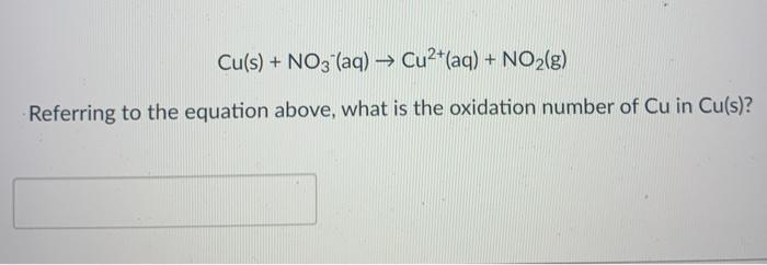 cu no3 2 aq oxidation number