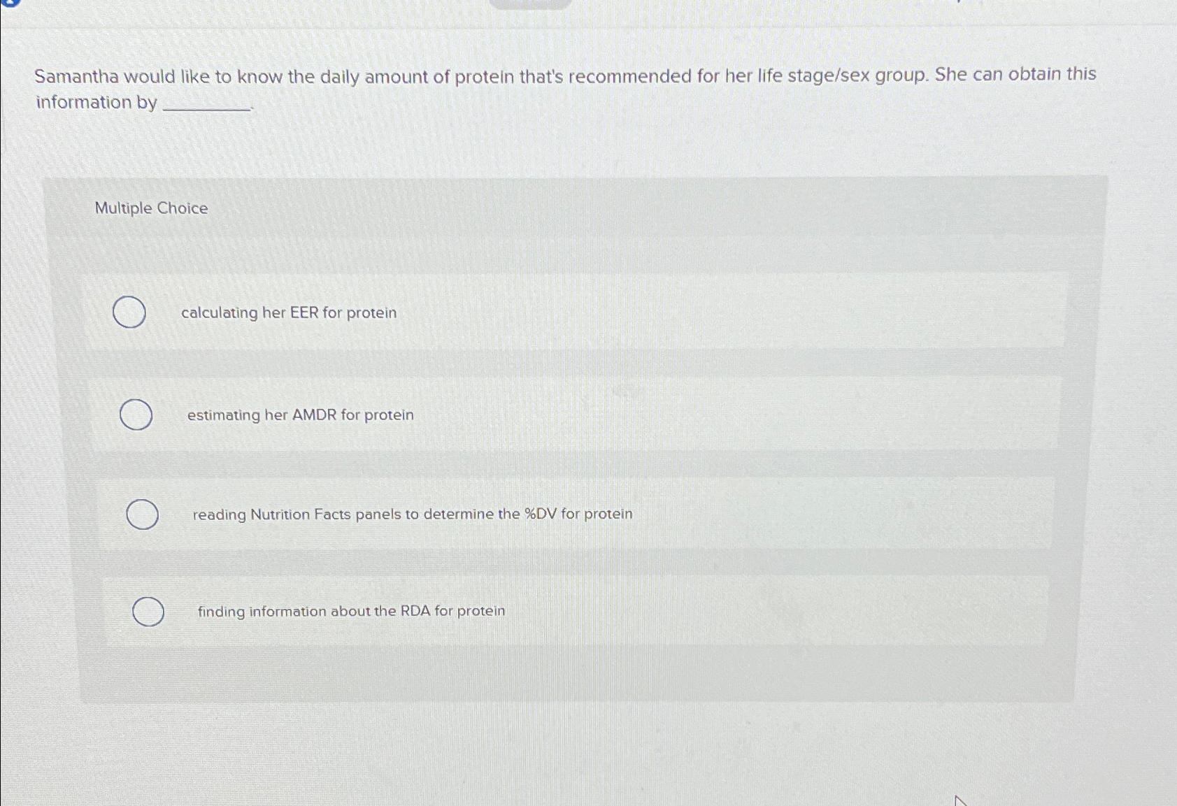 Solved Samantha would like to know the daily amount of | Chegg.com