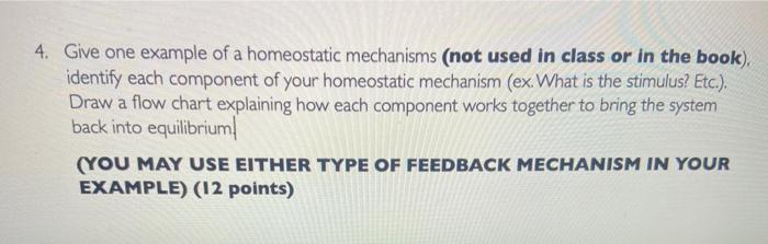 Solved Homeostasis Assignment: Answer The Following | Chegg.com