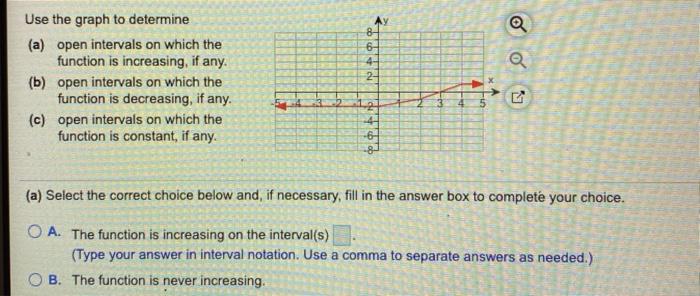 Solved a Use the graph to determine (a) open intervals on | Chegg.com