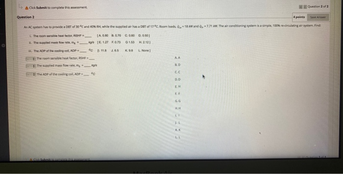 Solved Olck Submit to complete this Question 2 An AC system | Chegg.com