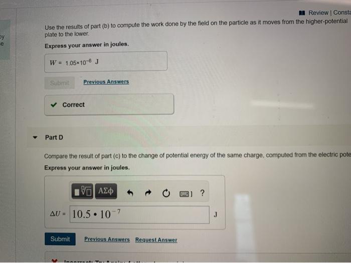 Solved I cant figure out Part D. I included the wrong | Chegg.com