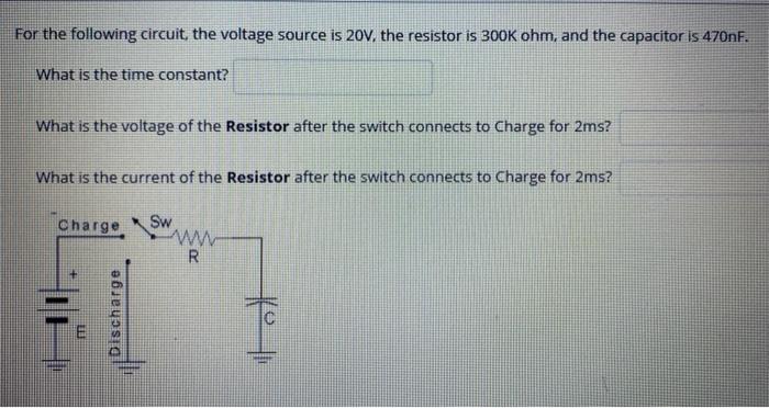 Solved For The Following Circuit The Voltage Source Is 20V Chegg Com   Image