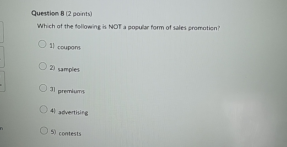 Solved Question 8 (2 ﻿points)Which of the following is NOT a | Chegg.com