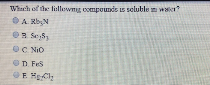 Which Of The Following Compounds Is Soluble In Water