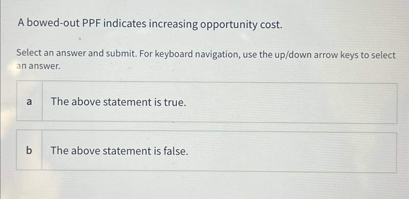 Solved A bowed-out PPF indicates increasing opportunity | Chegg.com