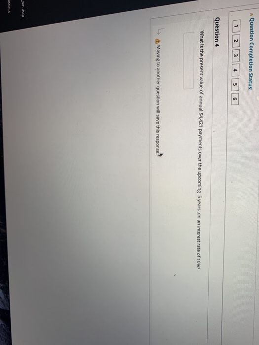 Solved Question Completion Status: 1 2 3 4 5 6 Question 4 | Chegg.com