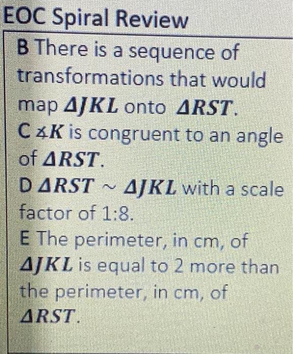 Triangle RST is translated 5 units left and 3 units | Chegg.com