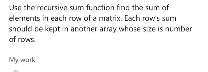 Solved Use the recursive sum function find the sum of | Chegg.com