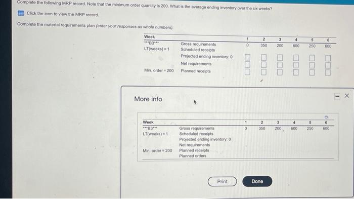 Solved Complete The Following MRP Record. Note That The | Chegg.com