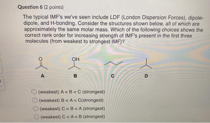 Solved Question 6 (2 points) The typical IMF's we've seen | Chegg.com