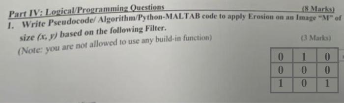 Solved Part IV: LogicalProgramming Questions (8 Marks) 1. | Chegg.com