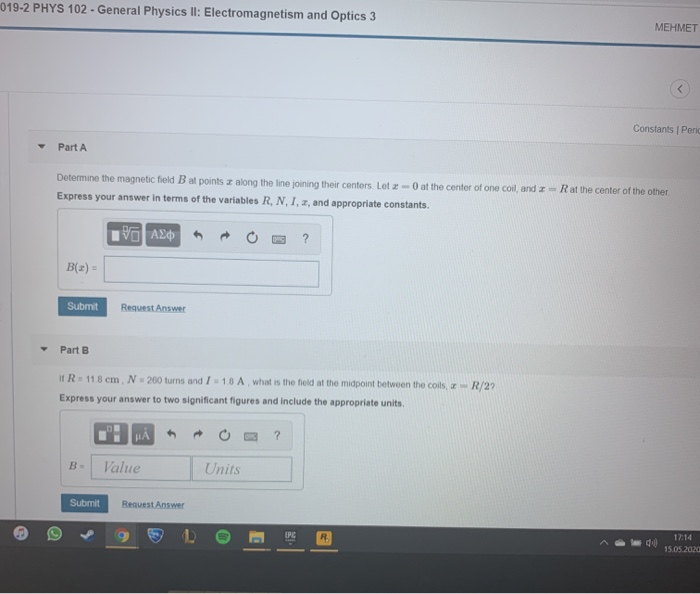 Solved Problem 28.61 Helmholtz Coils Are Two Identical | Chegg.com