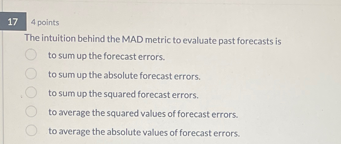Solved 4 ﻿pointsThe intuition behind the MAD metric to | Chegg.com