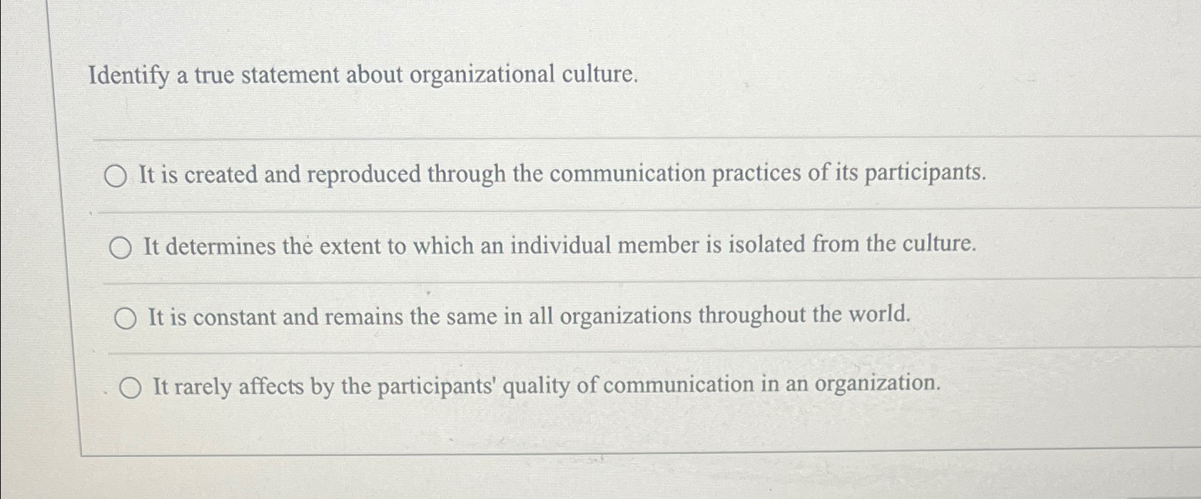 Solved Identify a true statement about organizational | Chegg.com