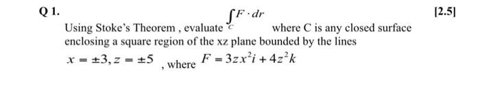 Solved 1. Using Stoke's Theorem, evaluate ∫CF⋅dr where C is | Chegg.com