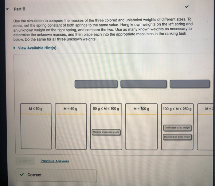 Solved Part C Recall That In The Equilibrium Position, Th...