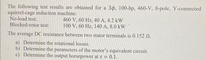 Solved The following test results are obtained for a | Chegg.com