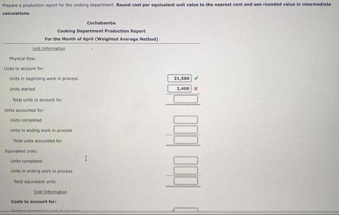 solved-production-report-welghted-average-cochabamba-inc-chegg