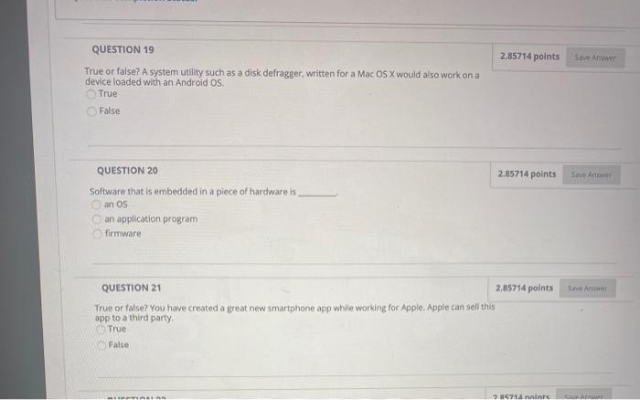 Solved Question Completion Status: 2.85714 points Save | Chegg.com