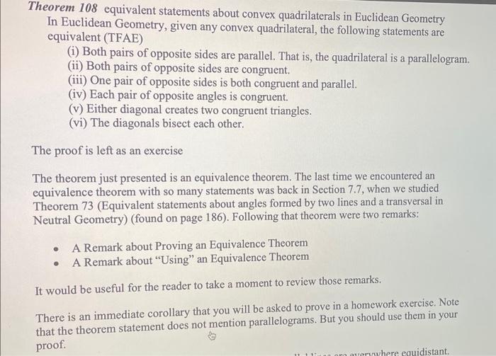 [9] Prove Theorem 108 (equivalent statements about | Chegg.com