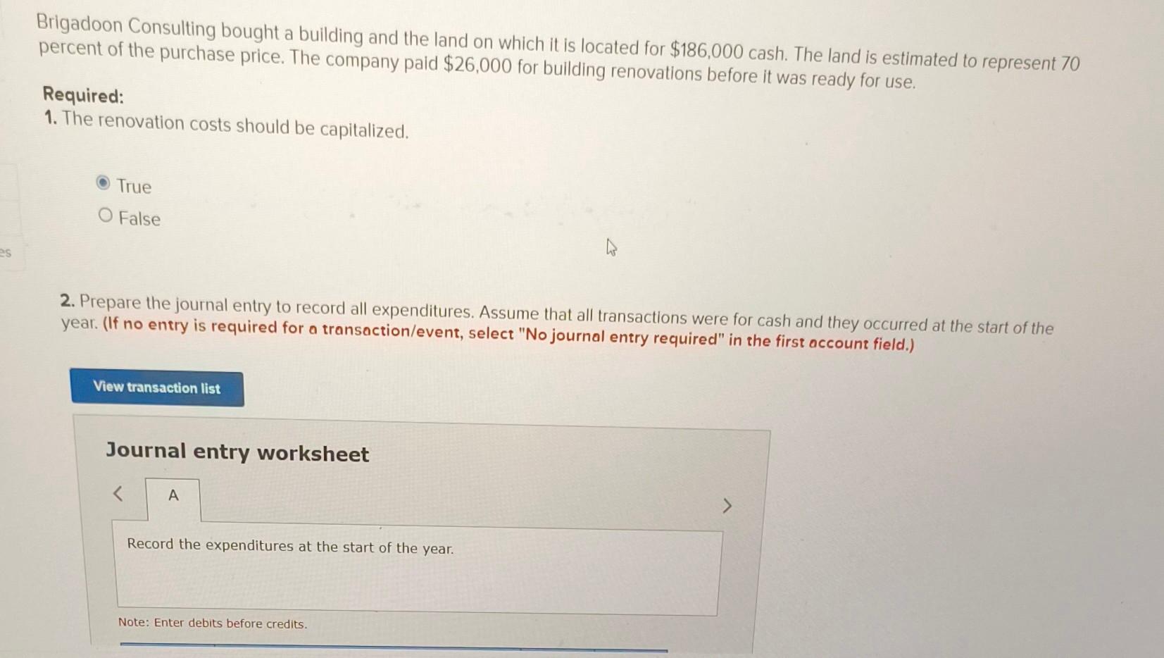 Solved Brigadoon Consulting Bought A Building And The Land | Chegg.com