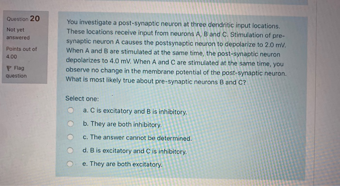 Solved Question 20 Not yet answered Points out of 4.00 You | Chegg.com