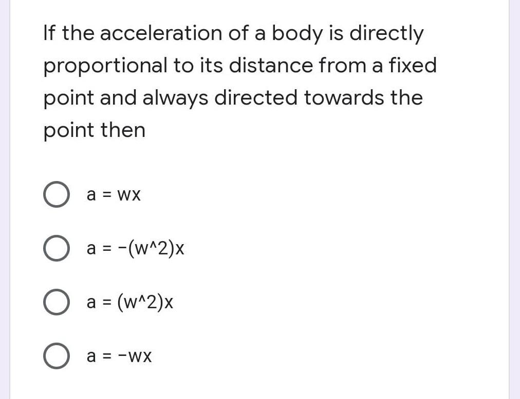 Verifica Sul Nome Prima Media Con Soluzioni Solved If the acceleration of a body is directly | Chegg.com