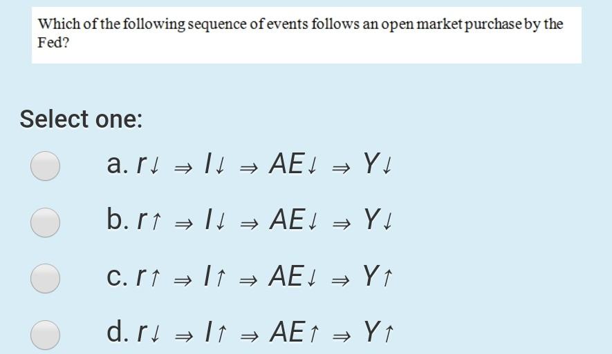 Solved Which Of The Following Sequence Of Events Follows An Chegg