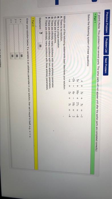Solved Previous Problem Problem List Next Problem (1 point) | Chegg.com