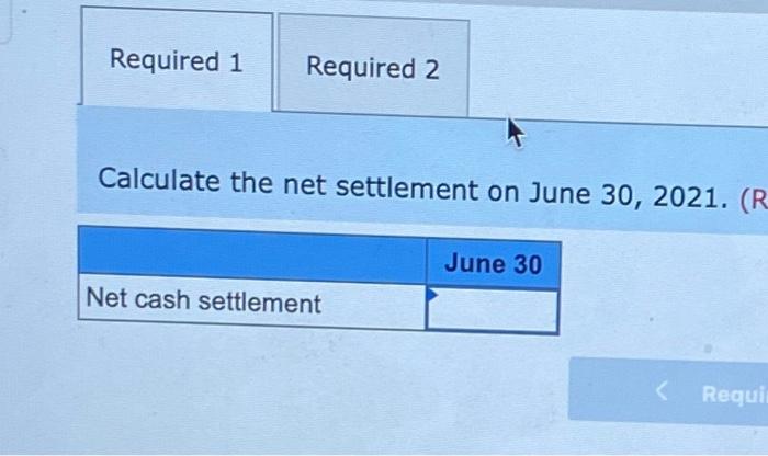 Solved Required 1 Required 2 Calculate the net settlement | Chegg.com