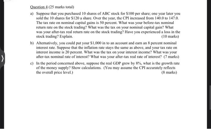 Solved Question 4 ( 25 marks total) a) Suppose that you | Chegg.com