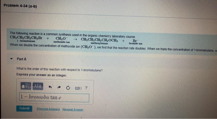 Solved Problem 4-34 (a-b) The following reaction is a common | Chegg.com