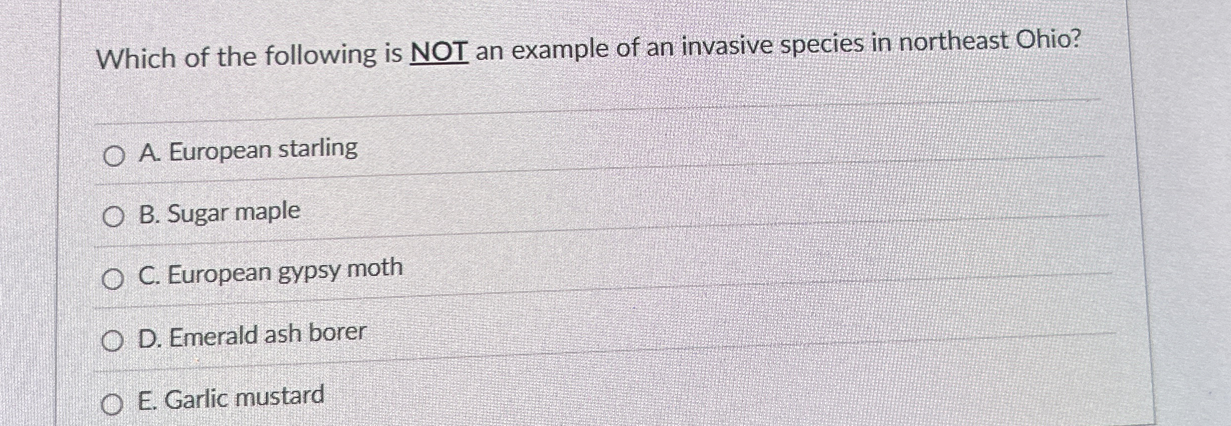 Solved Which of the following is NOT an example of an