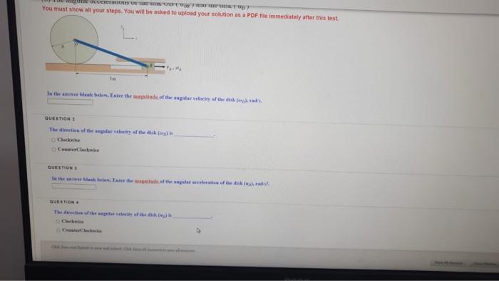 Solved A disk of radius R = 1 m rolls without slipping. The | Chegg.com