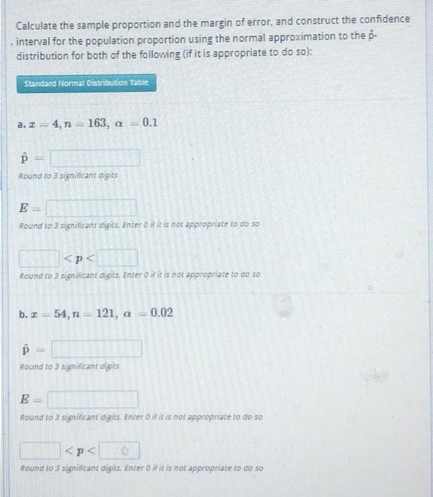 Solved Calculate the sample proportion and the margin of | Chegg.com