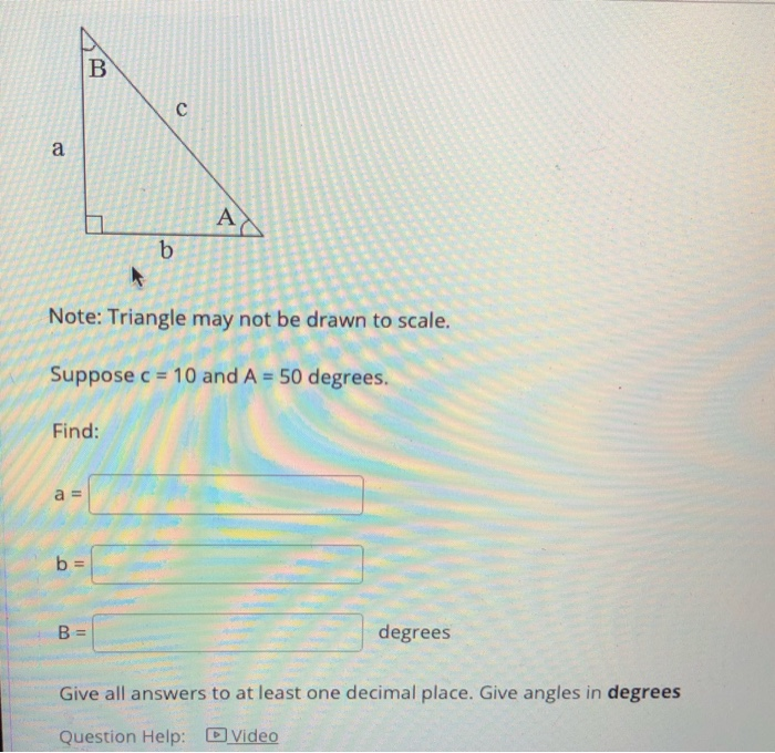 height of right triangle with base and angle