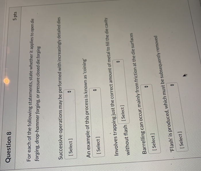 Solved Question 8 5 pts For each of the following | Chegg.com