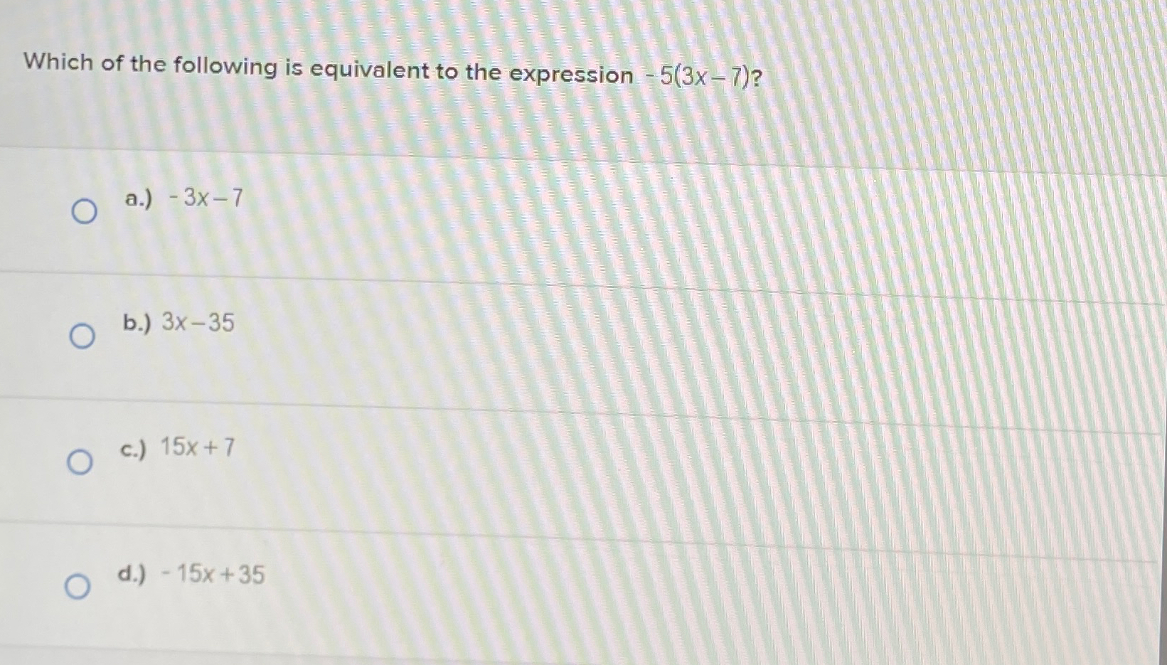 Solved Which of the following is equivalent to the | Chegg.com