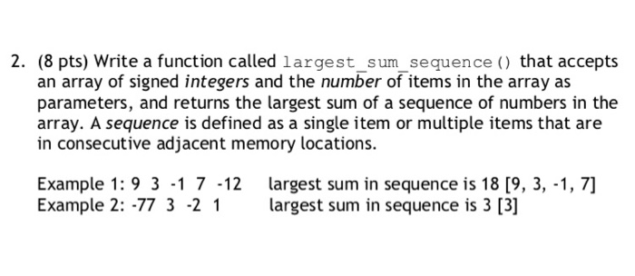 Solved 2. (8 pts) Write a function called | Chegg.com
