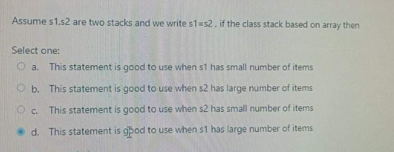 Solved Assume s1 s2 are two stacks and we write s1=52, if | Chegg.com
