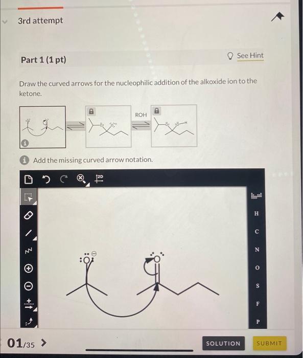 Solved 3rd attempt Part 1 (1 pt) See Hint Draw the curved