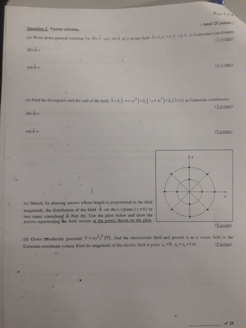 Solved Qnestion 2. Vector calculus.(a) Write down general | Chegg.com