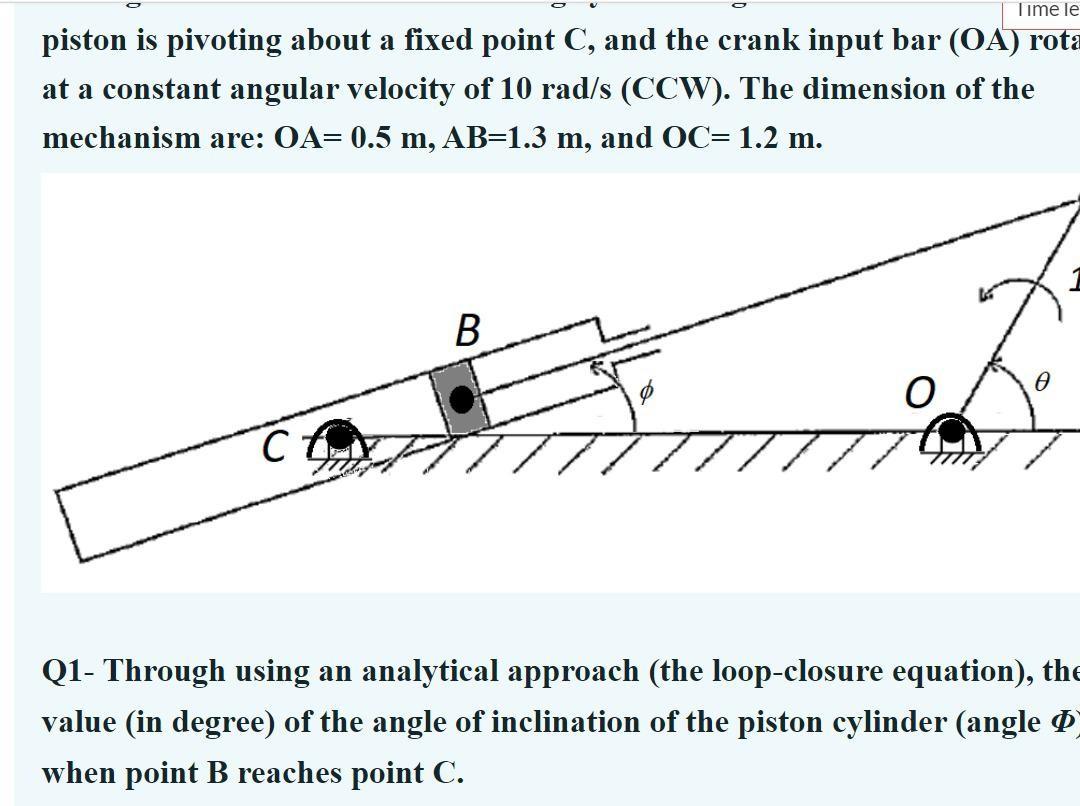 Solved Time le piston is pivoting about a fixed point C, and | Chegg.com