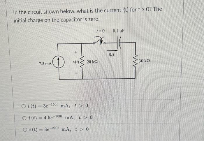 Solved In the circuit shown below, what is the current i(t) | Chegg.com