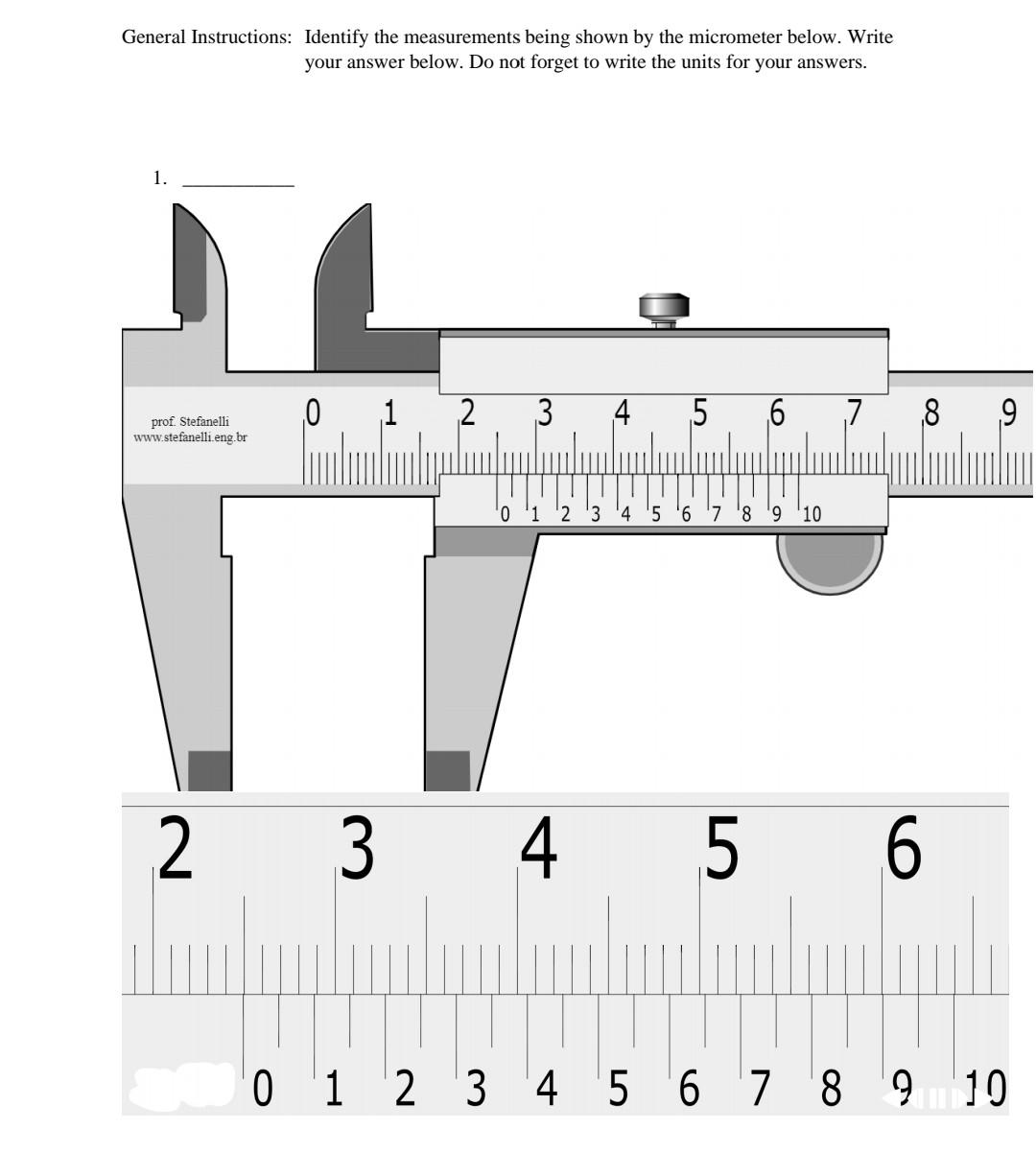 Solved General Instructions: Identify the measurements being | Chegg.com