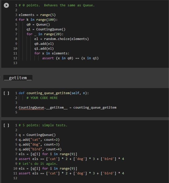 Solved len 1 def counting_queue_len(self): 2 # YOUR CODE | Chegg.com