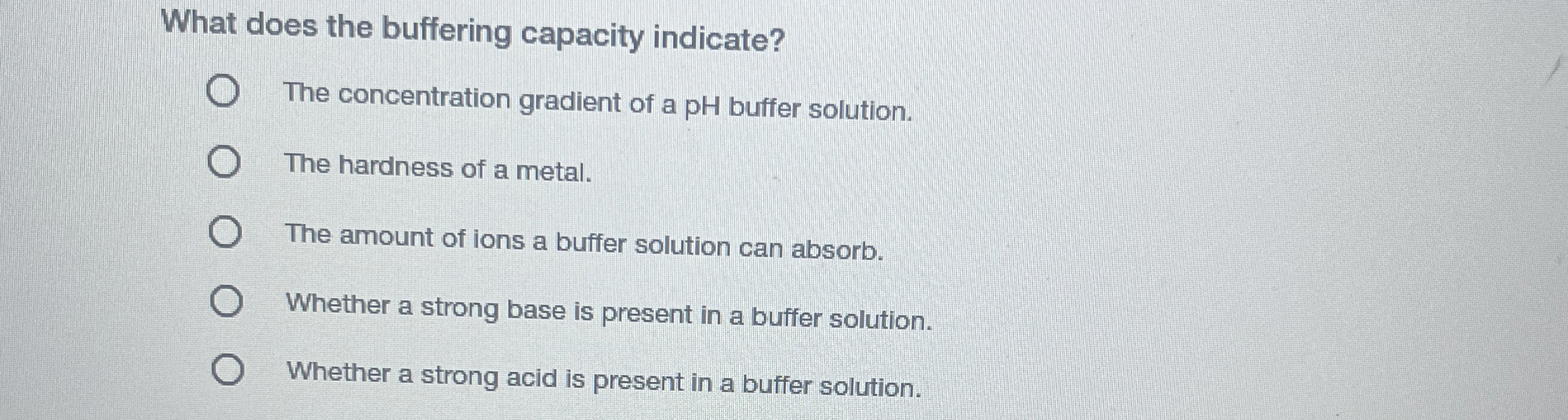 Solved What does the buffering capacity indicate?The