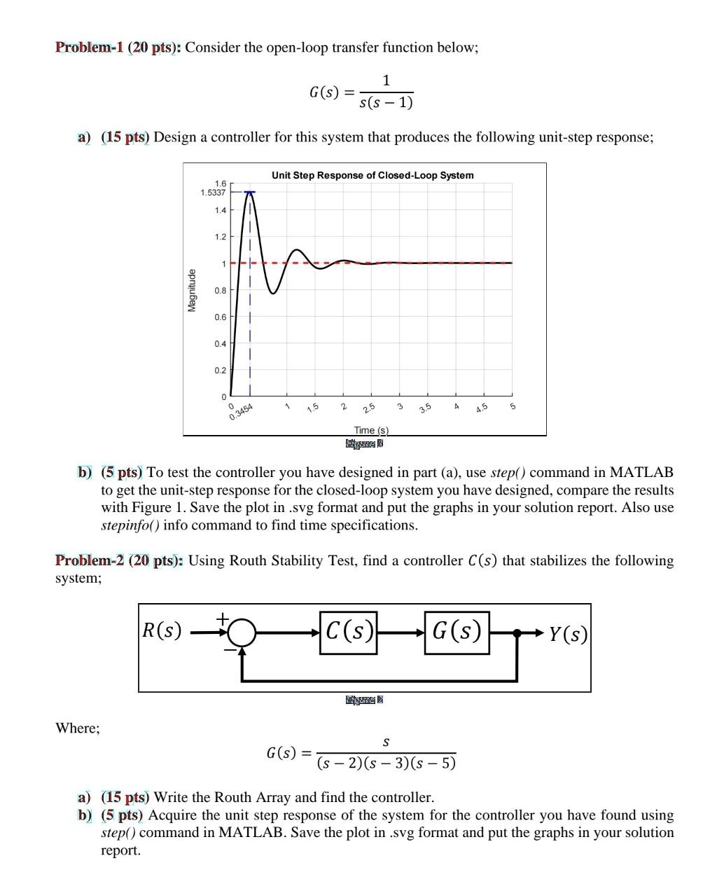 Solved Problem-1 (20 pts): Consider the open-loop transfer | Chegg.com